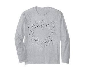 Cute Heart White and Black Art Stars Manche Longue