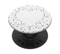 Cute Heart White and Black Art Stars PopSockets PopGrip Adhésif