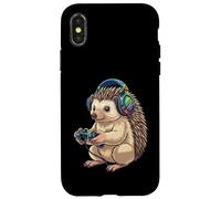 Cute Hedgehog Gamer Casque Gaming Jeux Vidéo Coque pour iPhone X/XS