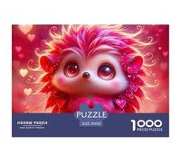 Cute Hedgehog Holding Heart with Love Papier Épais Et Solide Parfait pour Renforcer Les Capacités Cognitives, La Mémoire Et La Concentration Mentale 70x50cm/1000pcs