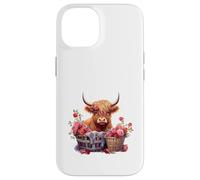 Cute Highland Cow Floral Flowers Country Heifer Farm Farmer Coque pour iPhone 14