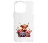 Cute Highland Cow Floral Flowers Country Heifer Farm Farmer Coque pour iPhone 15 Pro Max