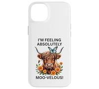 Cute Highland Cow I'm Feeling Absolutely moo-velous! Cowgirl Coque pour iPhone 14 Plus