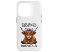 Cute Highland Cow I'm Feeling Absolutely moo-velous! Cowgirl Coque pour iPhone 14 Pro
