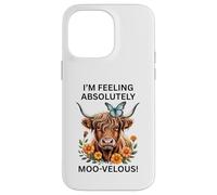 Cute Highland Cow I'm Feeling Absolutely moo-velous! Cowgirl Coque pour iPhone 14 Pro Max