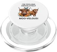 Cute Highland Cow I'm Feeling Absolutely moo-velous! Cowgirl PopSockets PopGrip pour MagSafe