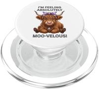 Cute Highland Cow I'm Feeling Absolutely moo-velous! Cowgirl PopSockets PopGrip pour MagSafe