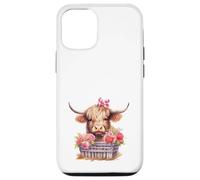 Cute Highland Cow Valentine Bow Country Heifer Farm Farmer Coque pour iPhone 12/12 Pro