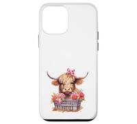 Cute Highland Cow Valentine Bow Country Heifer Farm Farmer Coque pour iPhone 12 Mini