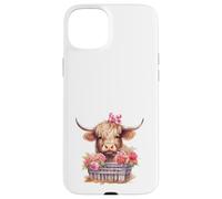Cute Highland Cow Valentine Bow Country Heifer Farm Farmer Coque pour iPhone 15 Plus