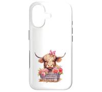 Cute Highland Cow Valentine Bow Country Heifer Farm Farmer Coque pour iPhone 17