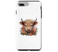 Cute Highland Cow Watercolor Country Heifer Farm Farmer Coque pour iPhone 7 Plus/8 Plus
