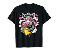 Cute Hog with Chocolate Valentines Love T-Shirt