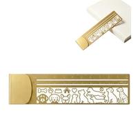 Cute Hollow Cat 2-in-1 Metal Bookmark Ruler, Creative Animal Pattern Book Marker with 10cm Measurement Scale, Multifunctional Cat Pattern Ruler for DIY, Engraving,Painting,Scrapbooking