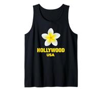Cute Hollywood USA Tropical Yellow Frangipani Aesthetic Art Débardeur