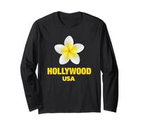 Cute Hollywood USA Tropical Yellow Frangipani Aesthetic Art Manche Longue