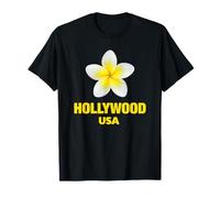 Cute Hollywood USA Tropical Yellow Frangipani Aesthetic Art T-Shirt