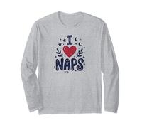 Cute I Heart Naps Design for Moms, Sleepy Girl Funny Mom Manche Longue