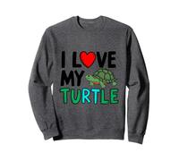 Cute I Love My Turtle Cool for Reptile Moms Dad Fun Novelty Sweatshirt