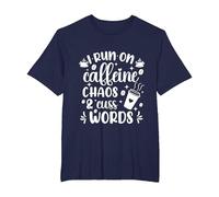 Cute I Run on Coffee Chaos and Cuss Words Coffeeholic T-Shirt, Homme Grandes Tailles, Bleu Marine, 3X Tall