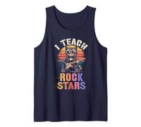 Cute I Teach Rock Stars Cat Mom Teacher Music Team Band Débardeur