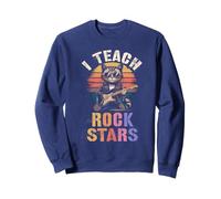 Cute I Teach Rock Stars Cat Mom Teacher Music Team Band Sweatshirt