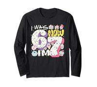 Cute I Was 6 Now I'm 7 Kawaii, Bonbons et gâteaux pour Le 7e Anniversaire de Kawaii Manche Longue