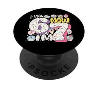 Cute I Was 6 Now I'm 7 Kawaii, Bonbons et gâteaux pour Le 7e Anniversaire de Kawaii PopSockets PopGrip Adhésif