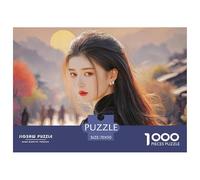 Cute Idol Long Hair Flowing in The Wind 1000 Pcs Carton Extra-épais Coffret De Puzzles Beautiful Woman Anti-Stress Jeu Familial Puzzles As Birthday Gifts 70x50cm/1000pcs