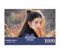 Cute Idol Long Hair Flowing in The Wind 1000 Pcs Carton Extra-épais Coffret De Puzzles Elegant Girl Stimulant Et Éducatif Jeu Familial Puzzles As Birthday Gifts 38x26cm/1000pcs