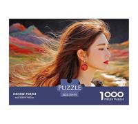 Cute Idol Long Hair Flowing in The Wind 1000 Pièces Carton Premium Coffret De Puzzles Charming Lady Stimulant Et Éducatif Défi Unique Puzzles As Birthday Gifts 70x50cm/1000pcs