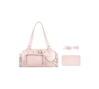 Cute Ita Bag Crossbody, Large Capacity Shoulder Crossbody, Adjustable Straps, with Insert Anime Pins Display, PU Leather for Women Girls (Pink)