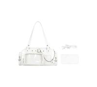 Cute Ita Bag Crossbody, Large Capacity Shoulder Crossbody, Adjustable Straps, with Insert Anime Pins Display, PU Leather for Women Girls (White)
