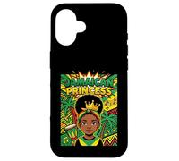 Cute Jamaican Princess Caribbean Afro Girl Cown Coque pour iPhone 16