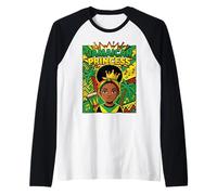 Cute Jamaican Princess Caribbean Afro Girl Cown Manche Raglan