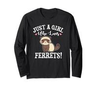 Cute Japanese Kawaii Womens Girl Who Loves Ferrets Lover Manche Longue