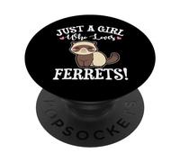 Cute Japanese Kawaii Womens Girl Who Loves Ferrets Lover PopSockets PopGrip Adhésif