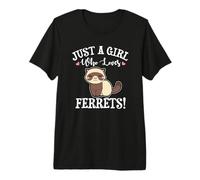Cute Japanese Kawaii Womens Girl Who Loves Ferrets Lover T-Shirt Haut de Gamme