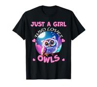 Cute Just A Girl Who Loves Owls Animaux Femmes et Filles T-Shirt