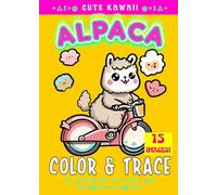 CUTE KAWAII ALPACA * ANIMAL COLOR & TRACE MINI ACTIVITY POCKET BOOK - Easy Kids Coloring Images+Tracing Letters: ֍5x7 Greeting Note Card Size֎OFFICE ... Child Teen Adult Student Teacher Homeschool