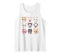 Cute Kawaii Animals Set Chibi Anime Multiple Pet Lover Débardeur