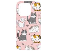 Cute Kawaii Cat Lovers Pattern Kitten Mom Coque pour iPhone 15 Pro