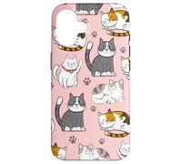 Cute Kawaii Cat Lovers Pattern Kitten Mom Coque pour iPhone 16