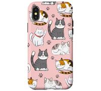 Cute Kawaii Cat Lovers Pattern Kitten Mom Coque pour iPhone X/XS