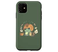 Cute Kawaii Fall Cottagecore Aesthetic Frog with Pumpkin Coque pour iPhone 11