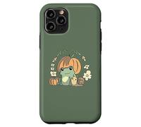 Cute Kawaii Fall Cottagecore Aesthetic Frog with Pumpkin Coque pour iPhone 11 Pro
