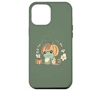 Cute Kawaii Fall Cottagecore Aesthetic Frog with Pumpkin Coque pour iPhone 12 Pro Max