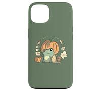 Cute Kawaii Fall Cottagecore Aesthetic Frog with Pumpkin Coque pour iPhone 13