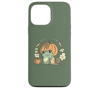 Cute Kawaii Fall Cottagecore Aesthetic Frog with Pumpkin Coque pour iPhone 13 Pro Max