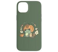 Cute Kawaii Fall Cottagecore Aesthetic Frog with Pumpkin Coque pour iPhone 14 Plus